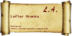 Lefler Aranka névjegykártya